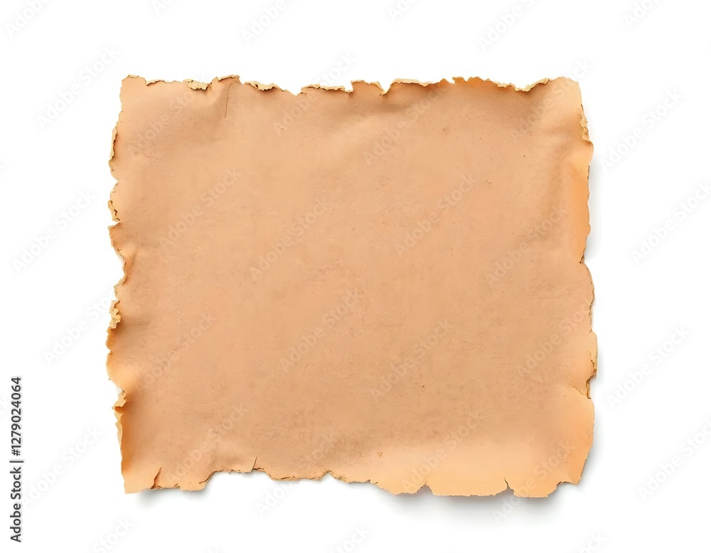 Torn cardboard piece with rough edges and textured layers, isolated on white background Torn cardboard piece with rough edges and textured layers, isolated on white background