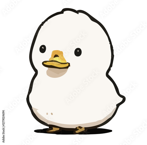Illustration of a cute, heartwarming bird. Simple