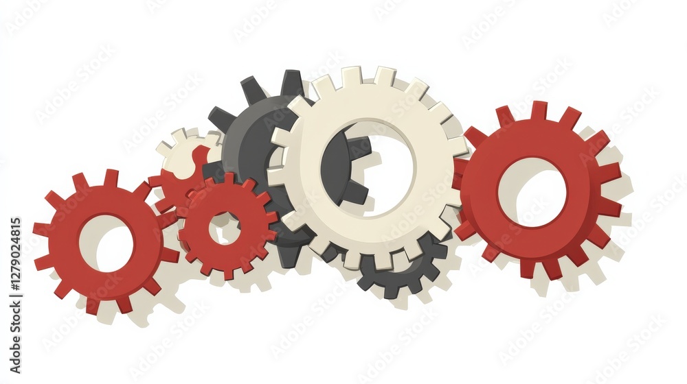 Colorful gears interlocking in a mechanical design, symbolizing teamwork and engineering innovation Colorful gears interlocking in a mechanical design, symbolizing teamwork and engineering innovation