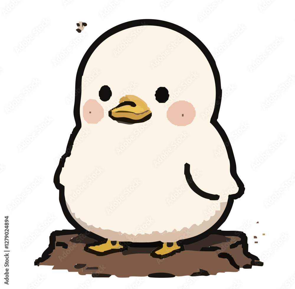 Illustration of a cute, heartwarming bird. Simple Illustration of a cute, heartwarming bird. Simple