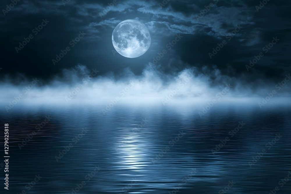 Fototapeta premium full moon over water