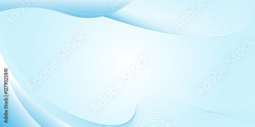 Abstract white wavy glowing lines on a blue background. Futuristic digital high-technology pattern. Health Care concept. EPS10