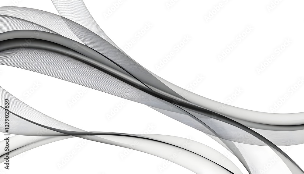 Obraz premium Abstract Flowing Gray Lines Creating a Dynamic Wave Pattern