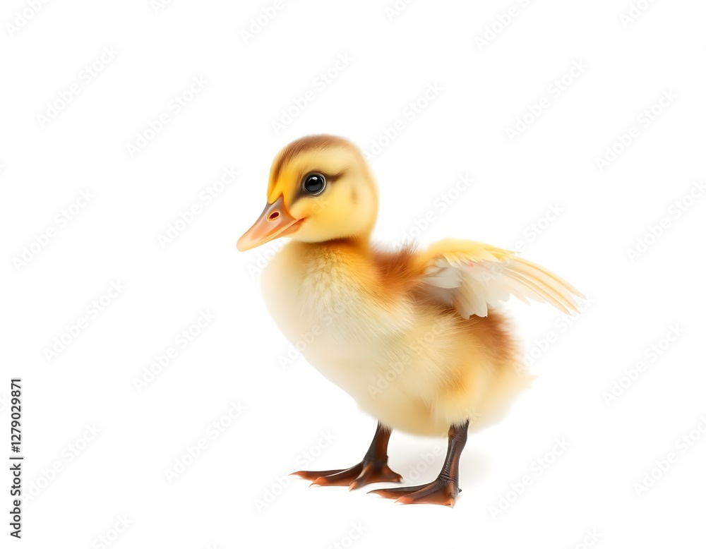 Adorable Duckling with Open Wings and a Playful Expression Adorable Duckling with Open Wings and a Playful Expression