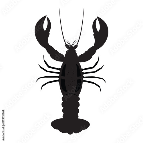 Lobster Silhouette Icon on White Background. Vector