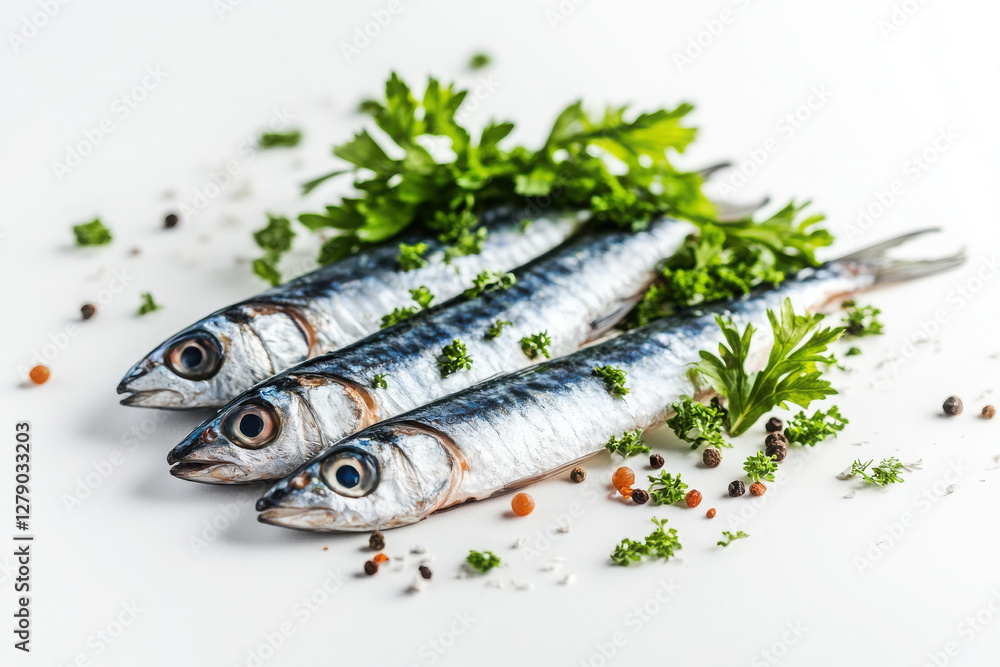 Sardine isolated on white background. Sardine isolated on white background.