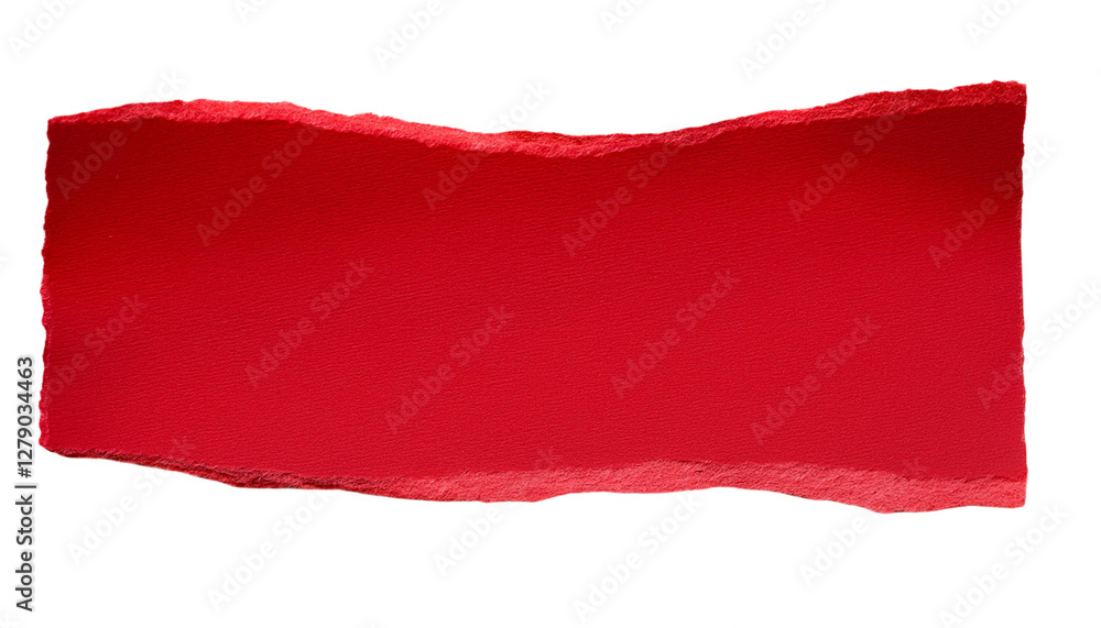 Obraz premium Torn Red Paper isolated on transparent background