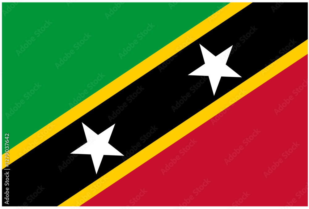 vektor flag of saint kitt and nevis vektor flag of saint kitt and nevis