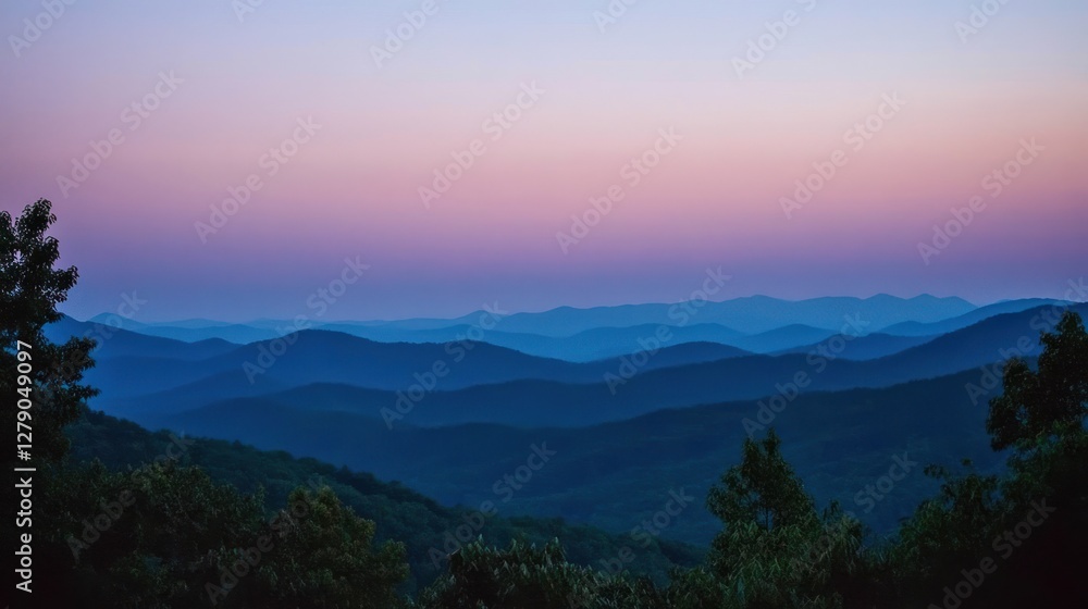 Fototapeta premium Blue Ridge Mountains Sunset Landscape View