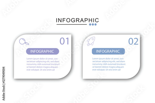 infographic design template with 2 option step, vector illustration.