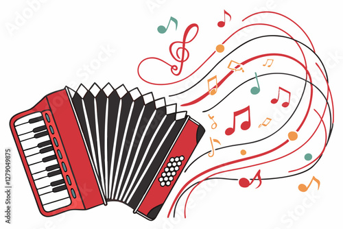 Accordion silhouette vector illustration