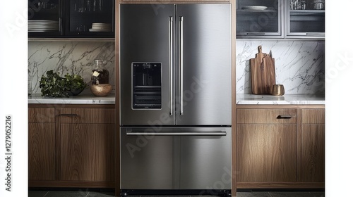 Tall and sleek design enhances kitchen aesthetics.