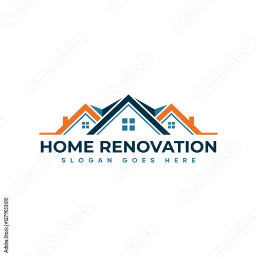 Home Renovation Logo Design. House Remodeling and Construction Logo