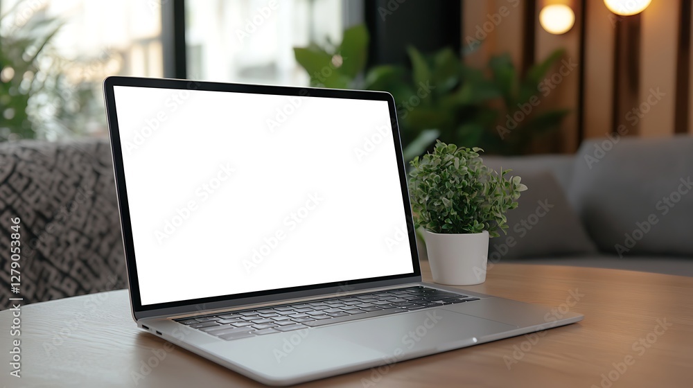 A cozy cafe scene featuring a laptop with a glowing white screen, ideal for technology and lifestyle imagery. A cozy cafe scene featuring a laptop with a glowing white screen, ideal for technology and lifestyle imagery.