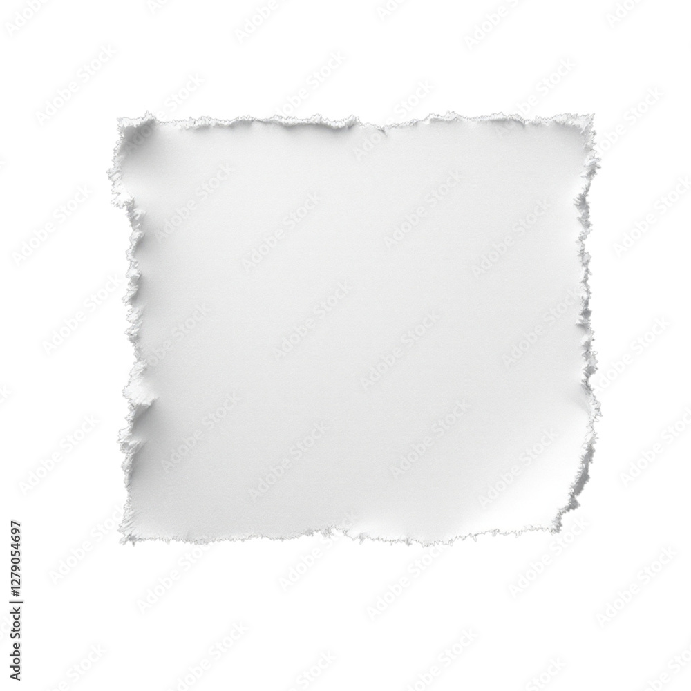 Torn Paper, White Texture on Transparent Background Torn Paper, White Texture on Transparent Background
