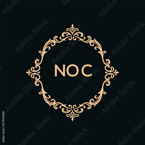 NOC Letter Initial Logo Design Template Vector Illustration