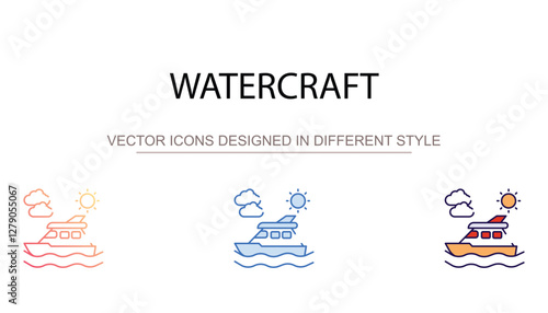Watercraft icon design with white background stock illustration
