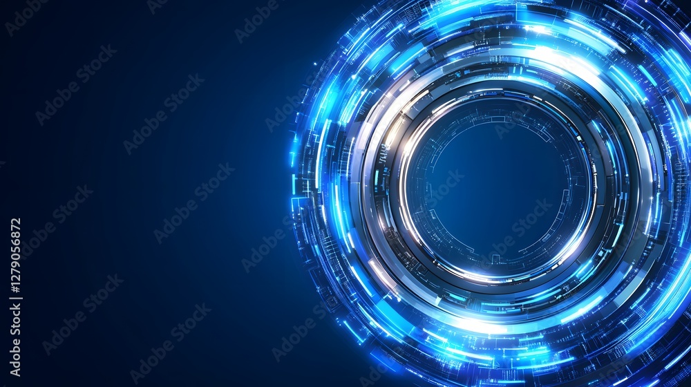 Futuristic Abstract Blue Circular Technology Design Background Futuristic Abstract Blue Circular Technology Design Background