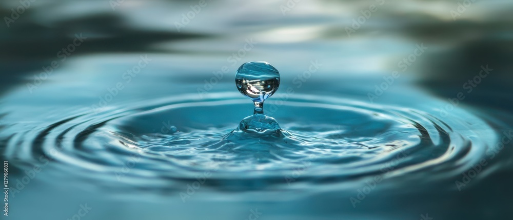 Stunning Droplet of Water in Slow Motion Just Before Surface Break Stunning Droplet of Water in Slow Motion Just Before Surface Break