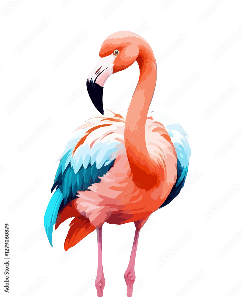 Obraz premium Flamingo Vector Art with Vibrant Colour Illustration