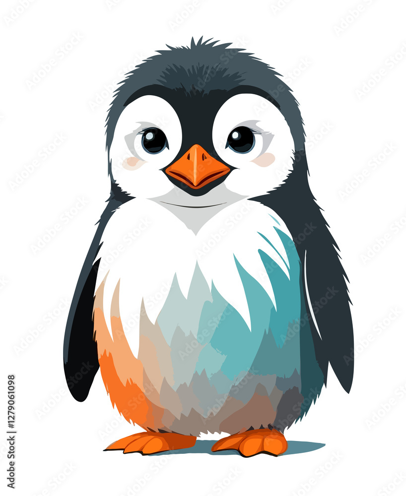 Fototapeta premium Penguin Vector Art with Vibrant Colour Illustration