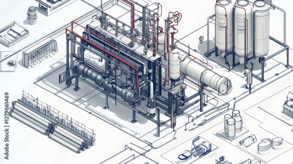 Cad engineering drawings for water filtration systems technical illustrations in industrial settings Cad engineering drawings for water filtration systems technical illustrations in industrial settings