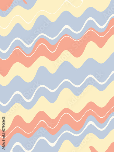 Blue yellow doodle abstract background. Illustration for banner, poster, card