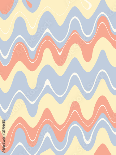 Blue yellow doodle abstract background. Illustration for banner, poster, card