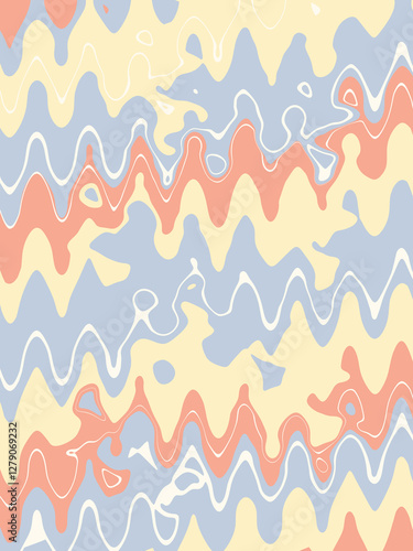 Blue yellow doodle abstract background. Illustration for banner, poster, card