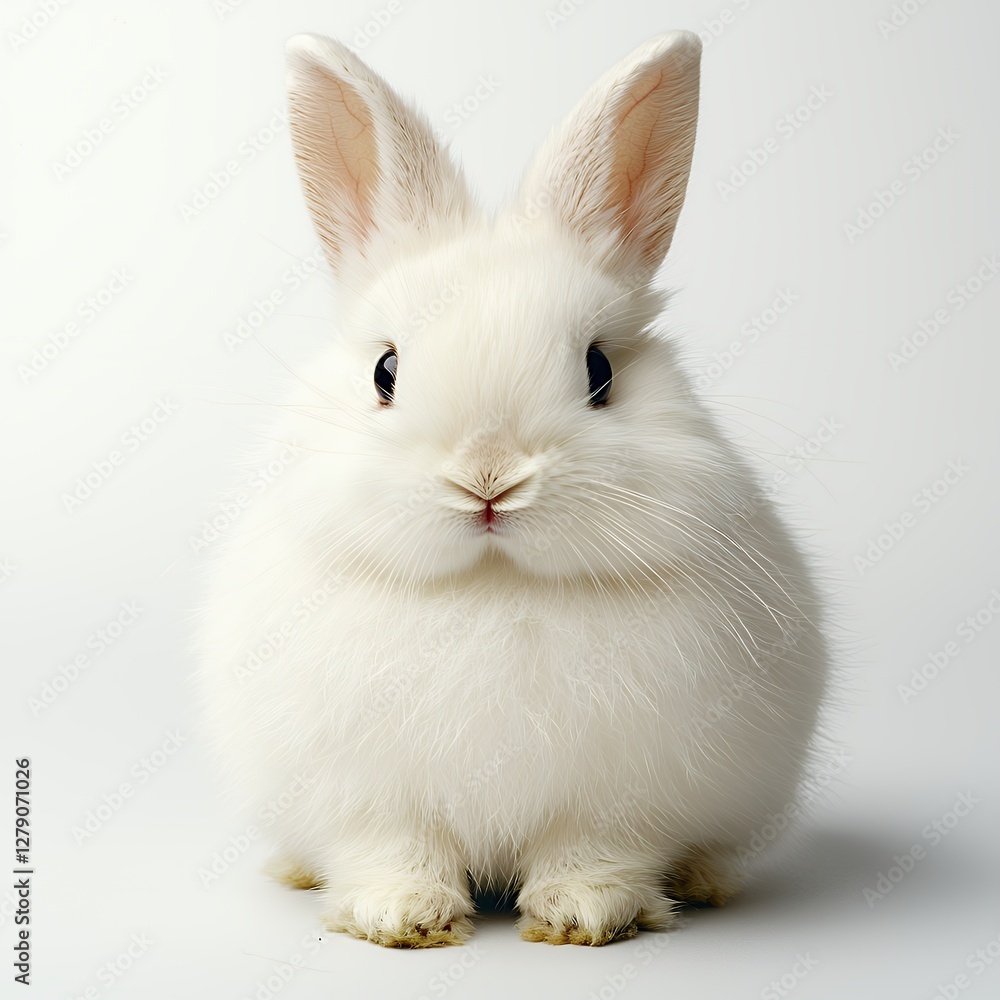 Adorable Fluffy White Rabbit Studio Portrait Adorable Fluffy White Rabbit Studio Portrait