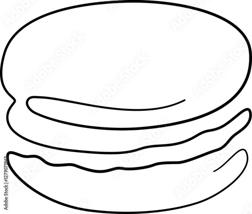 macaroon line art logo dessert