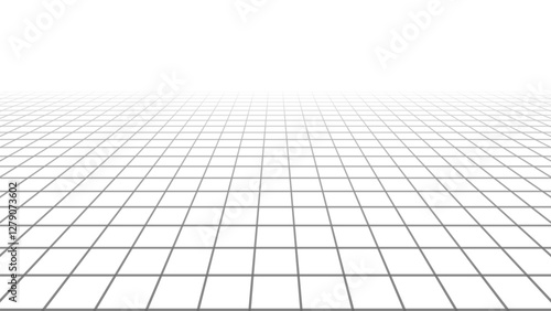 Abstract wireframe landscape. Vector perspective grid on white background. 3d vector illustration.