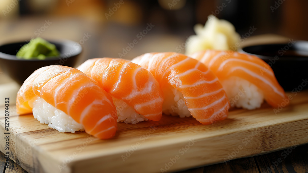 Japanese Sushi Platter with Salmon Nigiri Japanese Sushi Platter with Salmon Nigiri