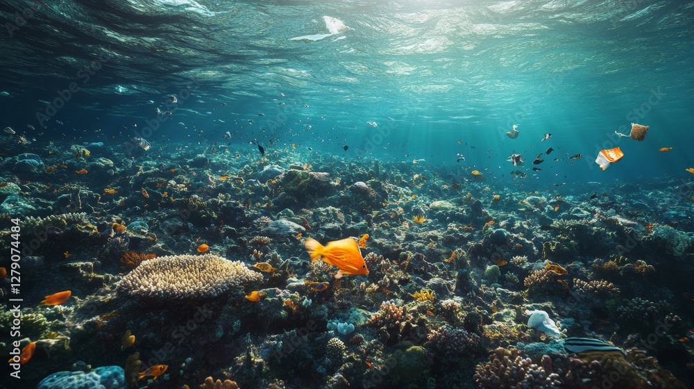 Obraz premium Protecting a vibrant coral reef marine life ocean ecosystem conservation efforts