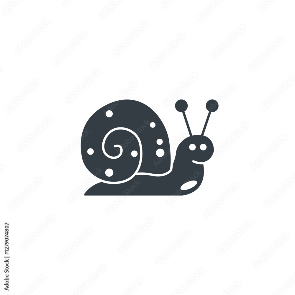 Obraz premium Snail icon symbol vector illustration isolated on white background
