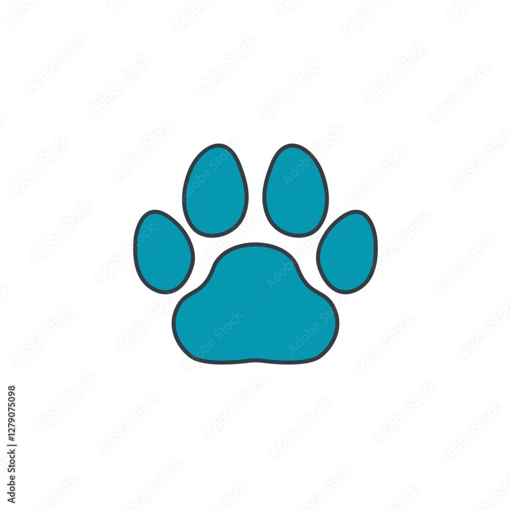 Animal Paw Print icon symbol vector illustration isolated on white background Animal Paw Print icon symbol vector illustration isolated on white background