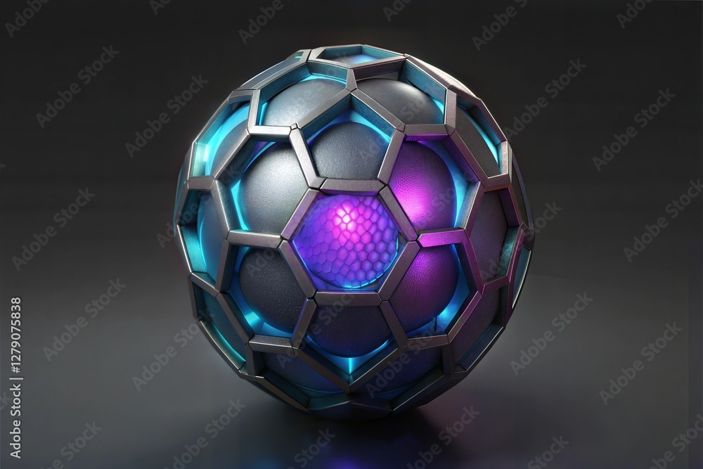 Naklejka premium Futuristic Nano-Metal with Self-Healing Textures and Shifting Blue-to-Purple Gradient