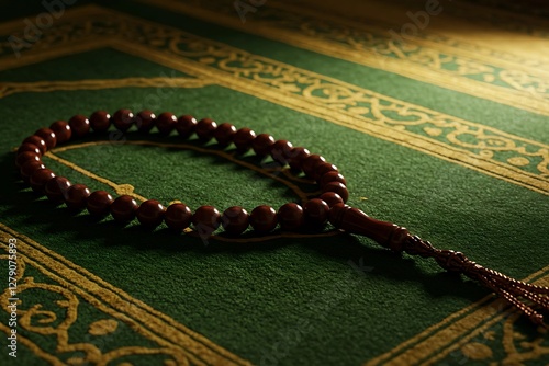 Ramzan Mubarak – Prayer Beads on Prayer Mat photo