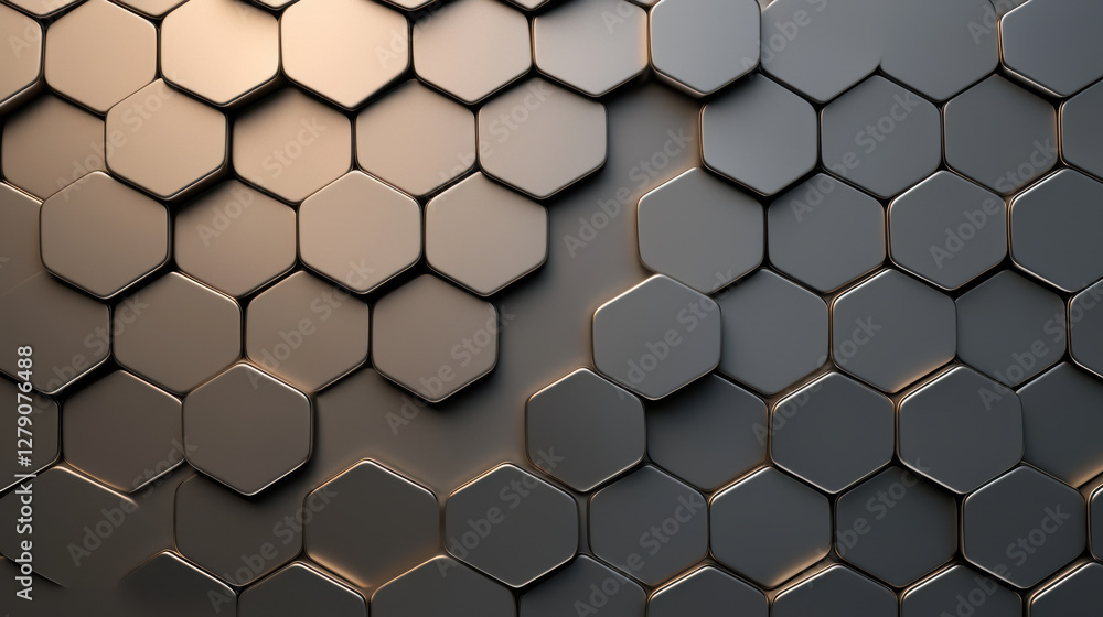 Metallic silver honeycomb pattern with reflective highlights