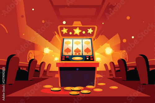 Create a vibrant, high-energy casino night scene, brimming with flashing lights, excited gamblers, and luxurious casino interiors.