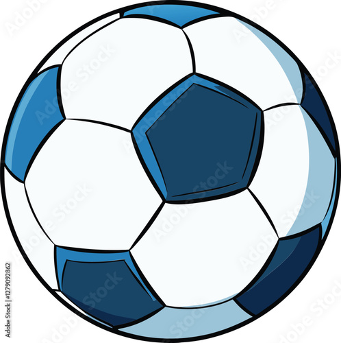 Soccer ball vector illustration for sports, football, game, team, competition, and sports equipment concepts, perfect for logos, designs, and promotional materials.