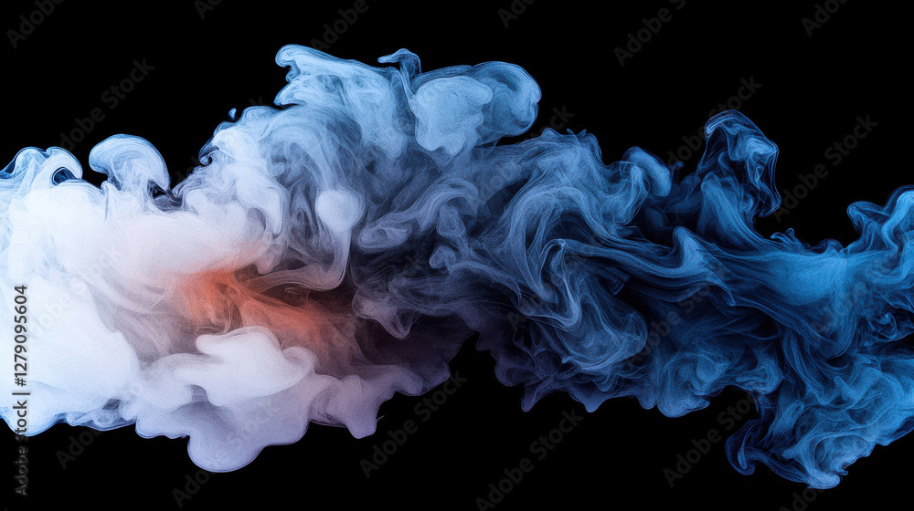 Ethereal smoke swirling in shades of blue and white Ethereal smoke swirling in shades of blue and white