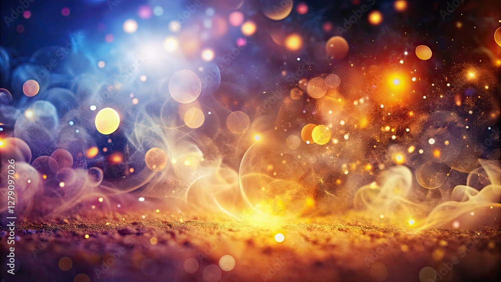 Abstract Bokeh Background with Flare Light Leaks and Smoke Abstract Bokeh Background with Flare Light Leaks and Smoke