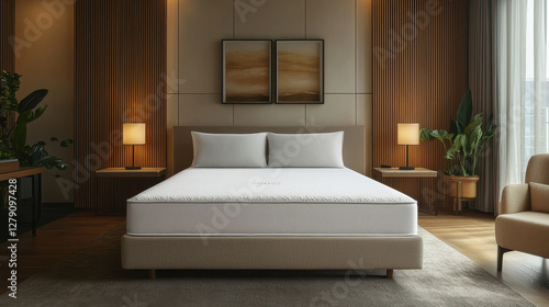 Stylish bedroom with a dual-layer ergonomic mattress for optimal comfort and support