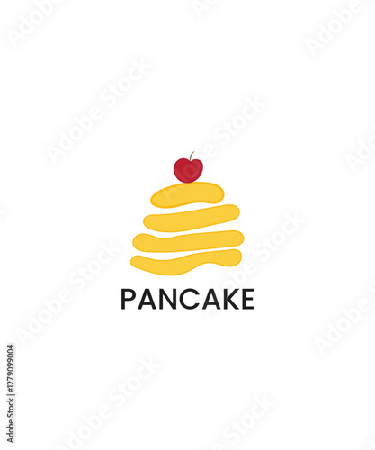 Pancake logo design vector, bakery logo, pancake shop logo