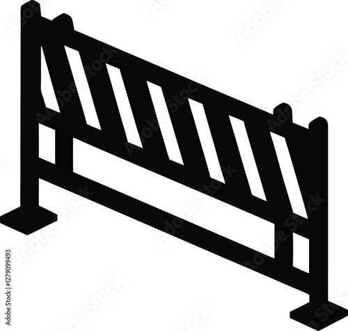 Road barrier silhouette vector illustration, perfect for construction signs, traffic safety, highway warning, urban security, restricted areas, and infrastructure design.