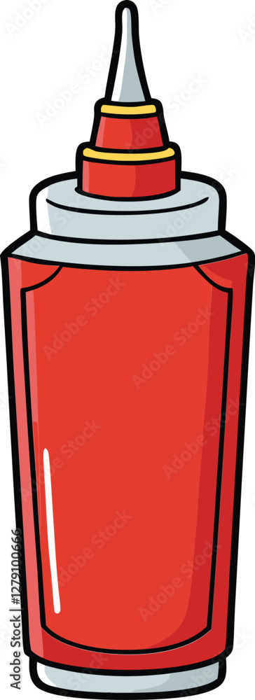 Ketchup vector illustration, condiment bottle, food icon, red sauce, delicious, fast food, restaurant, cooking, seasoning, sauce, food packaging design, vector art. Ketchup vector illustration, condiment bottle, food icon, red sauce, delicious, fast food, restaurant, cooking, seasoning, sauce, food packaging design, vector art.
