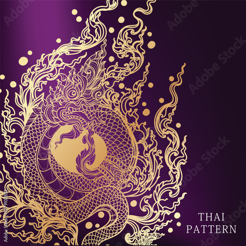 Thai pattern art thai snake literature thai