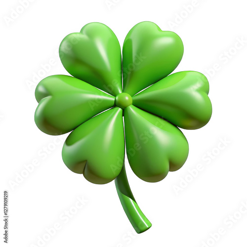 clover 3d render, transparent background