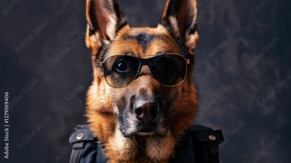 Obraz premium Cool German Shepherd Studio Portrait (1)